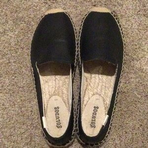 Soludos black leather smoking slipper,size 8. VGUC